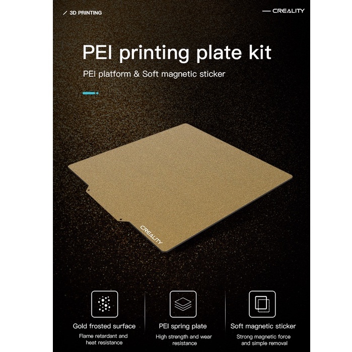 Bộ tấm bàn in mặt nhám PEI Printing Plate Kit Frosted Surface size 255*245*2mm cho máy in 3d CR-6 SE..