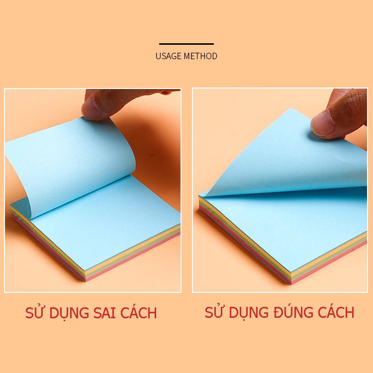 Giấy ghi chú 100 tờ giấy nhớ sticky note 3 kích thước loại tốt sử dụng trong văn phòng