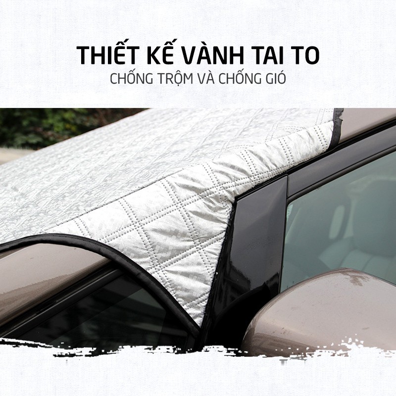 Bạt phủ kính lái ô tô, bạt che nắng ô tô 4 5 7 chỗ tráng bạc cách nhiệt 4 lớp tránh tia UV bảo vệ xe hơi