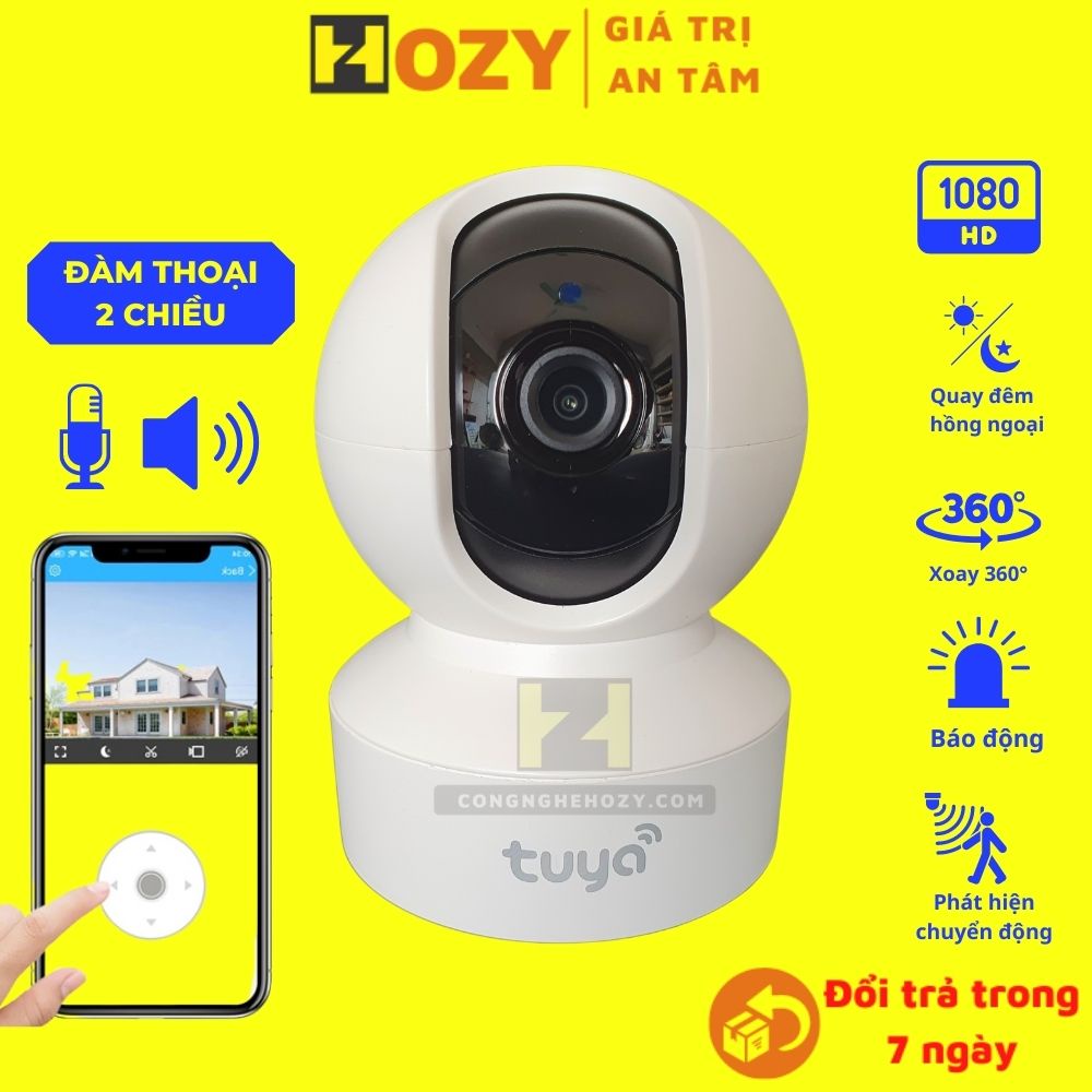 Camera wifi giám sát Tuya thông minh trong nhà 2.0 mpx đàm thoại xoay 360 độ app Smartlife camera Tuya IP camera