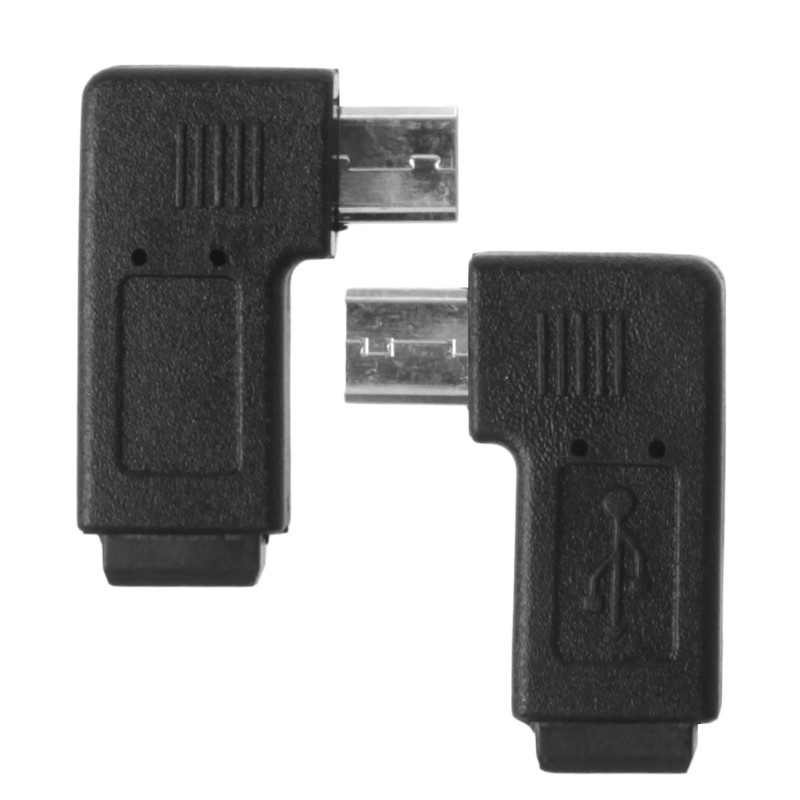 90° Left & Right Angled Mini USB 5Pin Female To Micro USB Male Data Sync Adapter