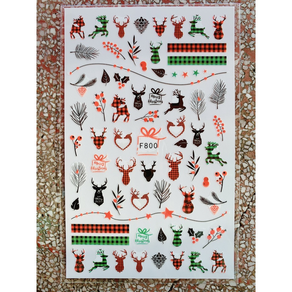 Sticker dán móng Noel