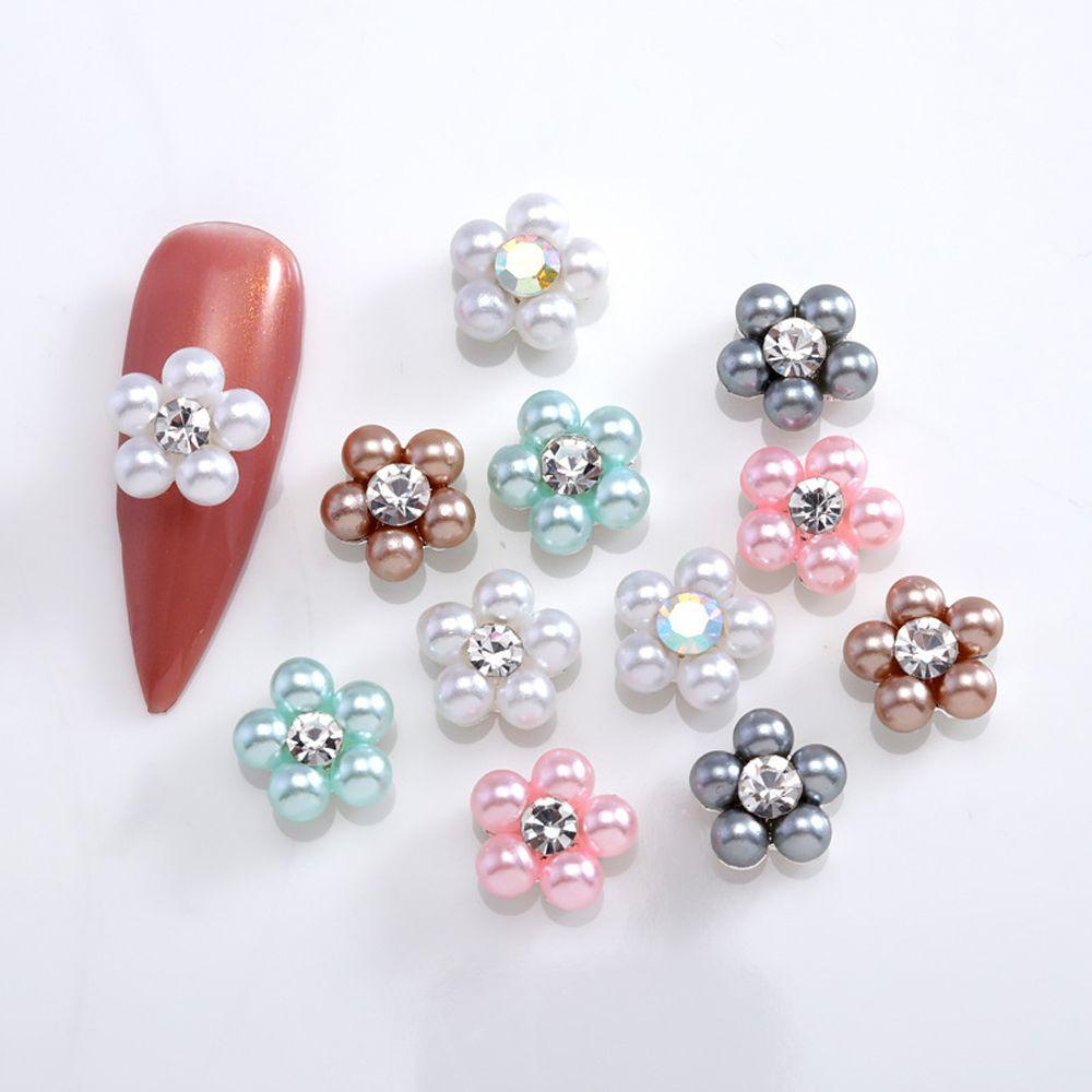 QQMALL Phụ Kiện Trang Trí Móng Nghệ Thuật Hình Cánh Hoa 3D Kiểu Hàn Quốc Xinh Xắn