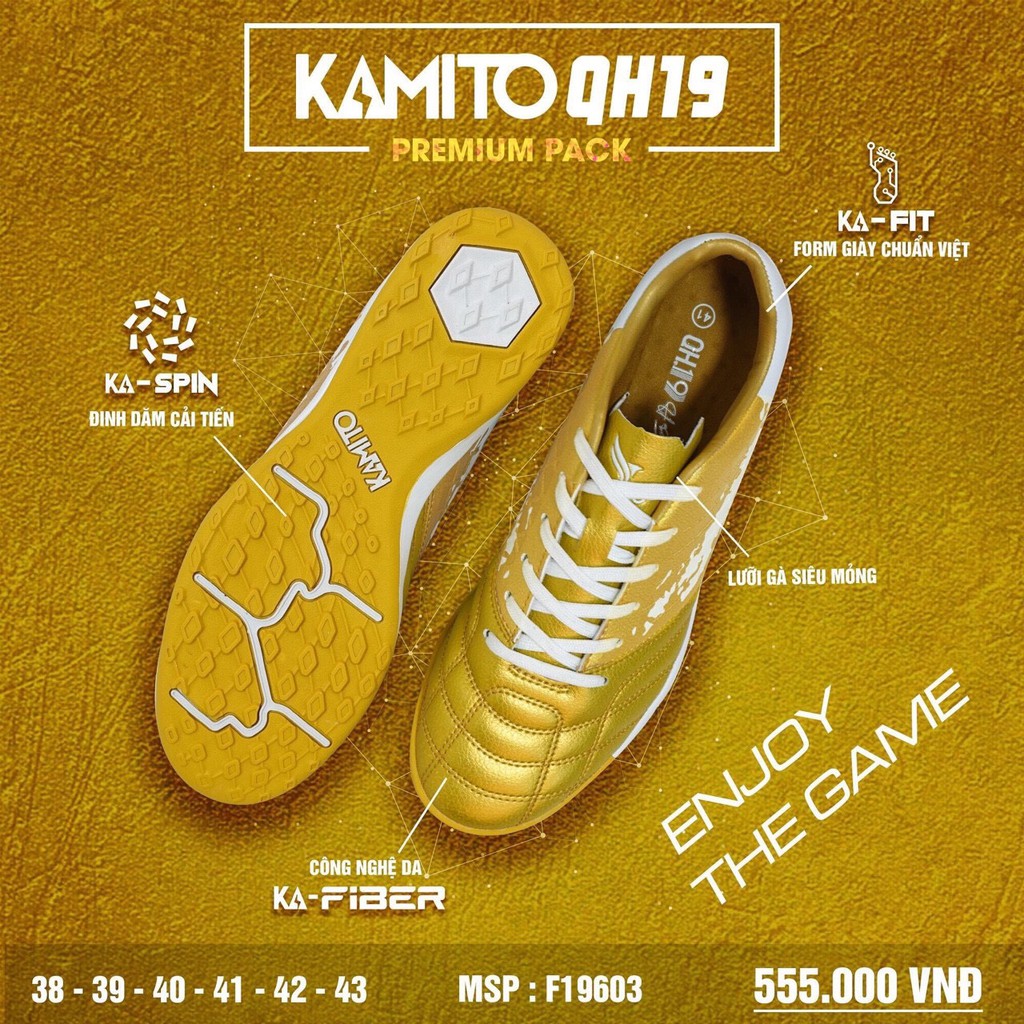 ❤️ 🍉 10.10 SALE HOT | Xả Kho | Giày bóng đá Kamito QH19 F19603 Premium Pack màu vàng 💝 .. Nhất . 🔥 . 🍉 ❤️  ࿄ "