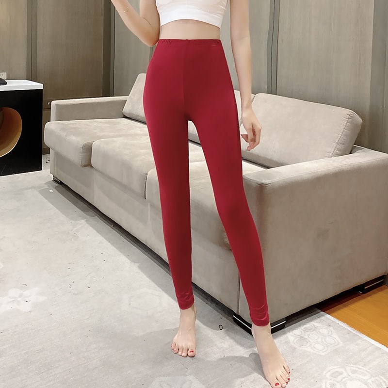 Quần Legging Mỏng Lưng Cao Thiết Kế Ấm Áp Cho Nữ