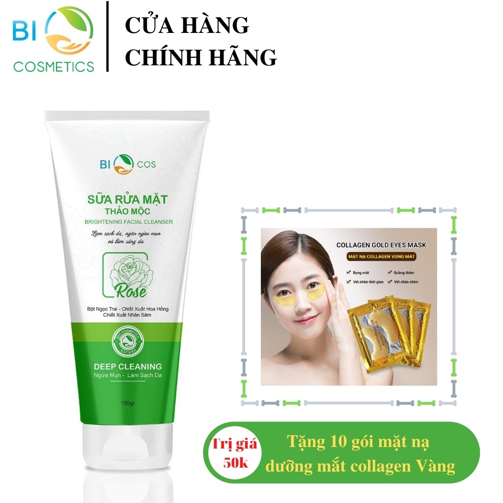 Sữa Rửa Mặt Thảo Mộc Kiềm Dầu Dưỡng Ẩm Làm Trắng Sạch Và Dịu Da Bio Cosmetic 100ml - 8936151510452