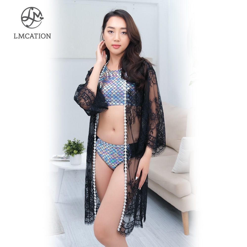 Áo Kimono Ren LMcation Lily - Đen