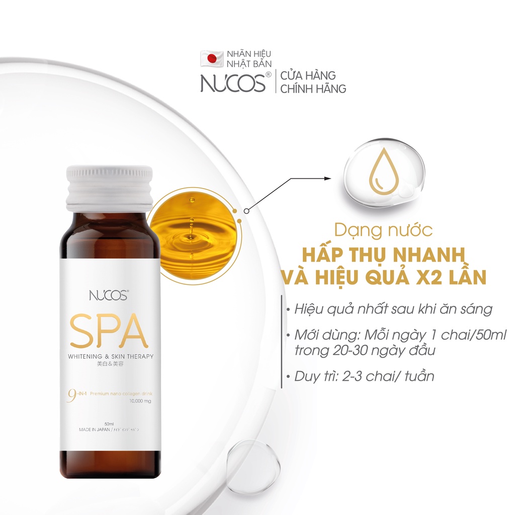 Collagen chống lão hoá căng bóng da Nucos Spa 10000 50ml x 10 chai