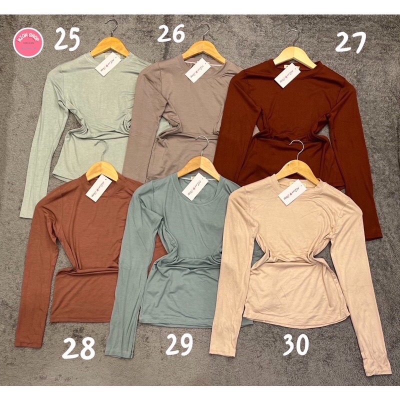 combo 3 áo tay dài cổ tròn màu ngẫu nhiên
