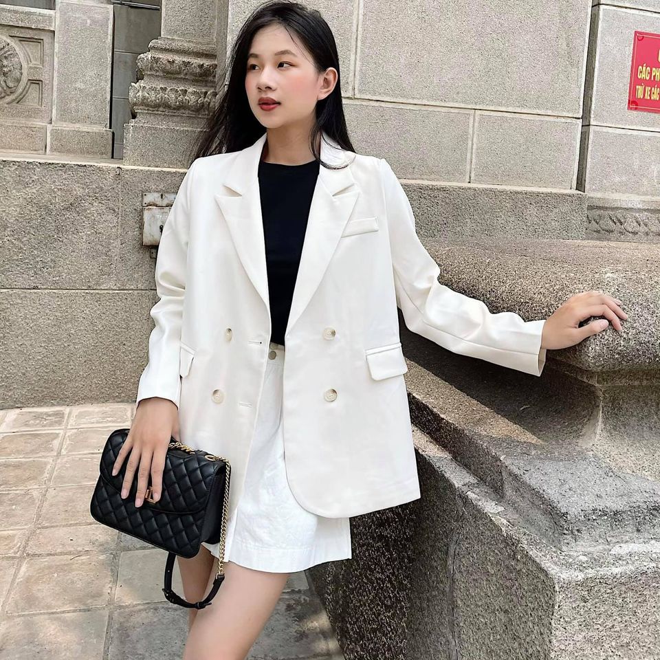Áo vest nữ dài tay xanh mint ulzzang Hàn Quốc, Áo khoác blazer nữ 2 lớp tay dài vintage - Maoshop | BigBuy360 - bigbuy360.vn