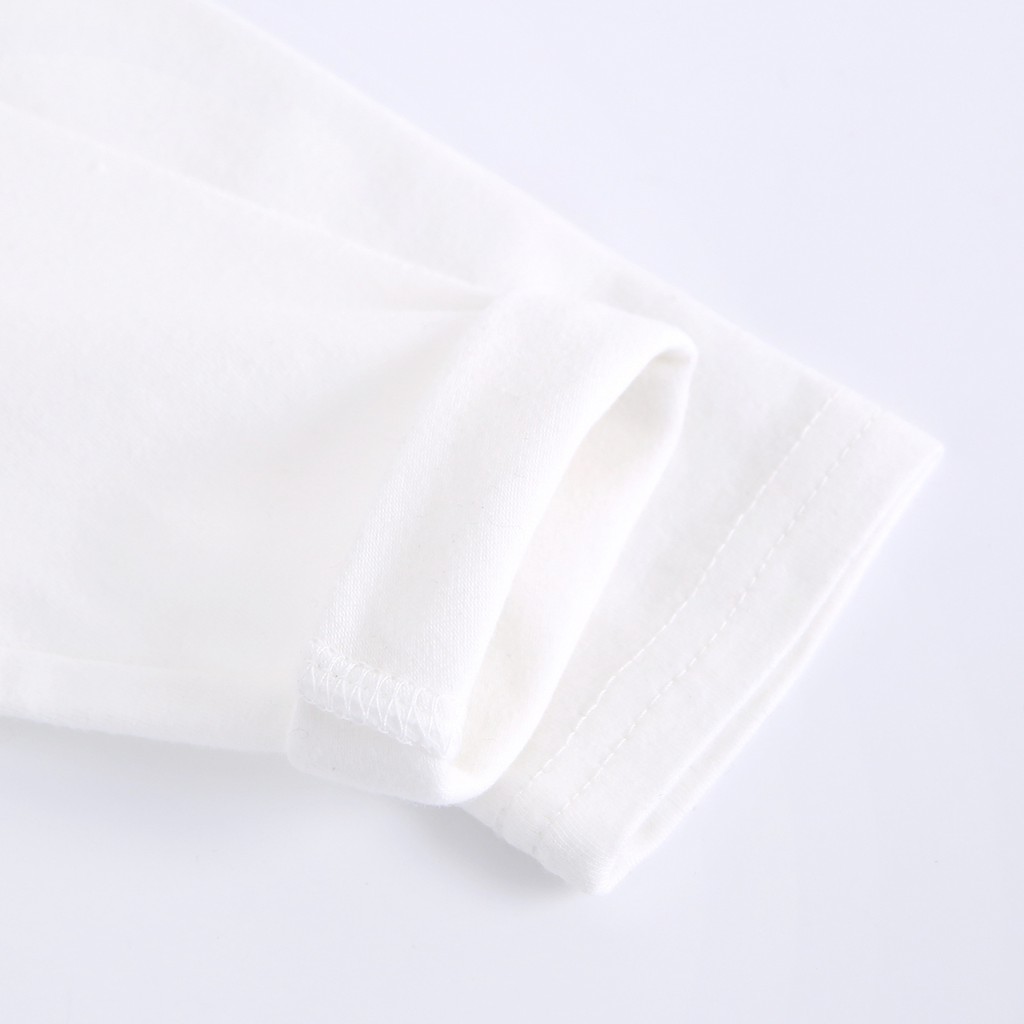 Áo Thun Sanlutoz Tay Dài Màu Trắng Chất Liệu Cotton Cho Bé Gái