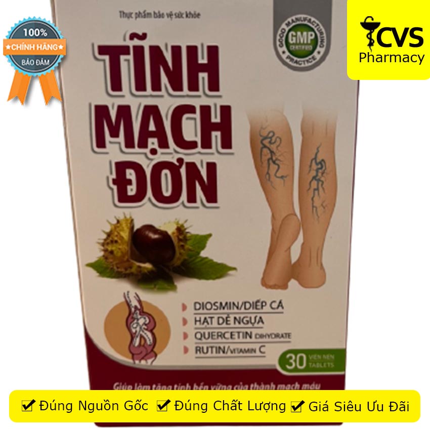 Tĩnh Mạch Đơn hỗ trợ làm giảm các triệu chứng của bệnh trĩ 30 viên , Cvspharmacy