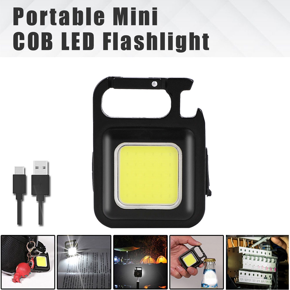 Đèn Pin Bóng LED Mini 800 Lumens Thiết Kế Nhỏ Gọn Kèm Móc Treo Chìa Khóa Tiện Dụng Mang Theo Du Lịch Cắm Trại
