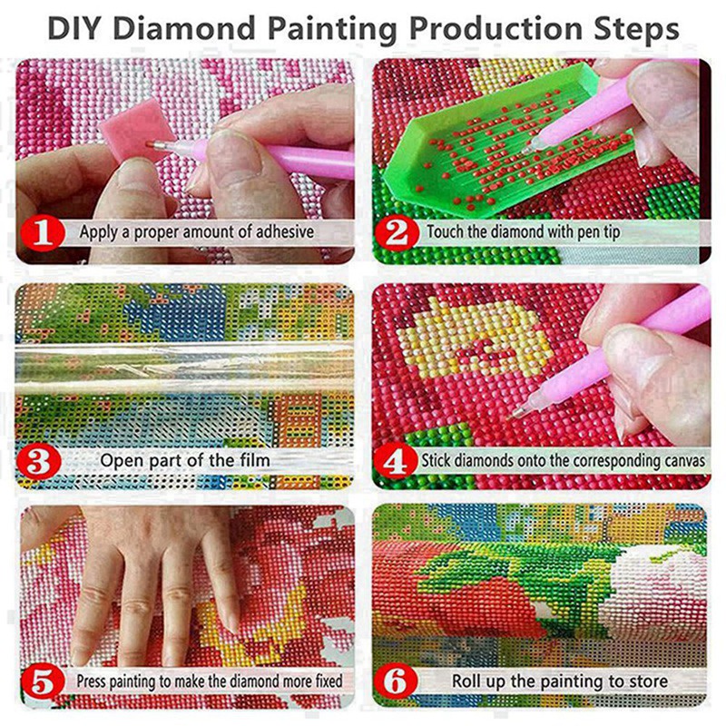 Bộ Tranh Đính Đá DIY Hình Demon Slayer 30X40cm Để Trang Trí Nhà