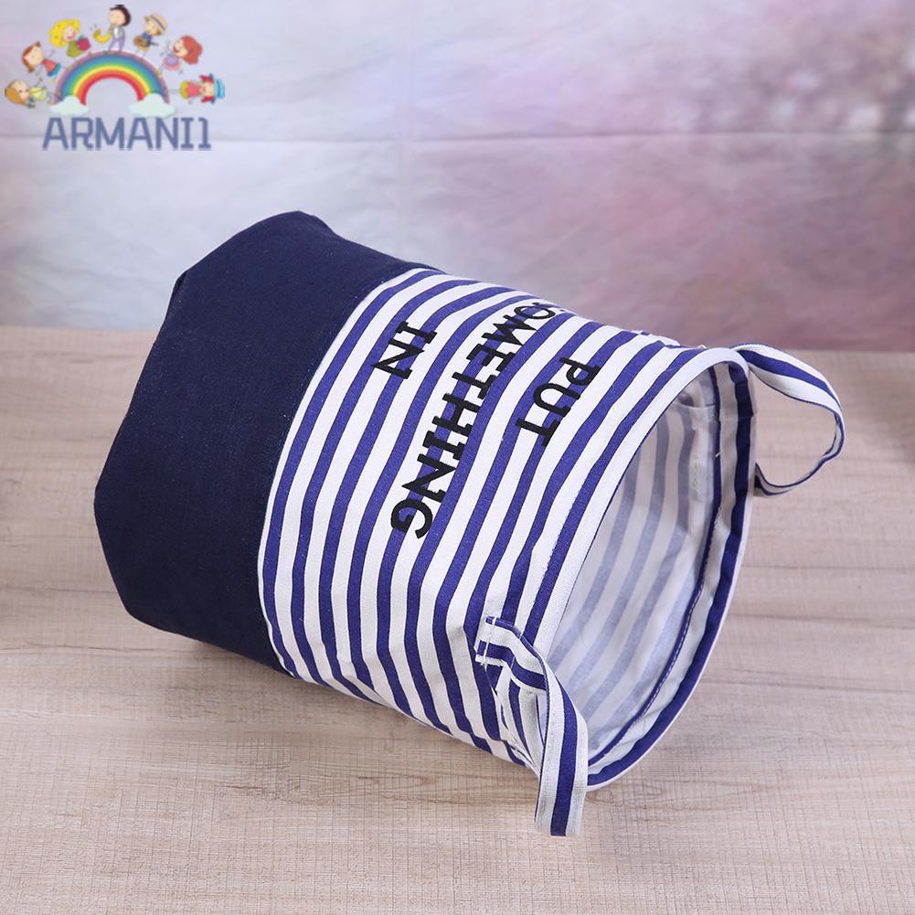 （armani） Foldable Washing Laundry Basket Hamper Cotton Linen Clothes Storage