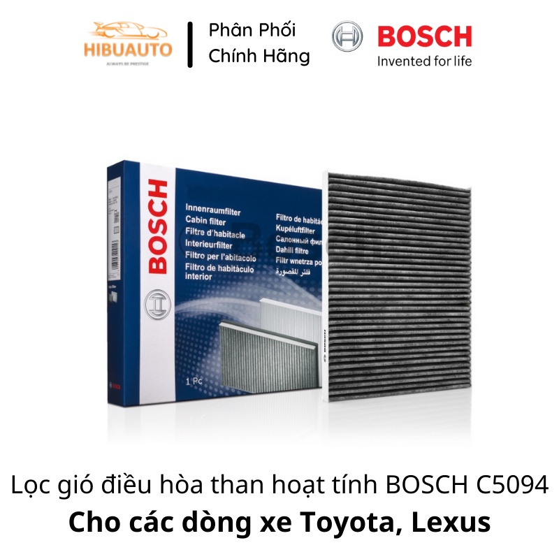 Lọc gió điều hòa BOSCH C5094 cho các dòng xe Toyota, Lexus - có lớp than hoạt tính