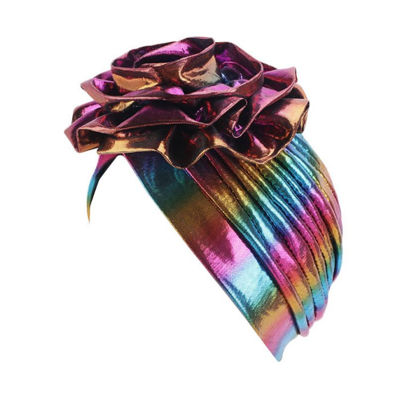 Khăn Trùm Đầu Turban Màu Cầu Vồng Họa Tiết Hoa usli