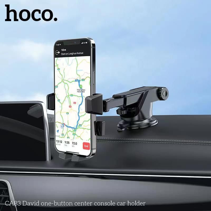 Giá đỡ điện thoại trên ôtô Hoco CA83, kẹp giữ trên Táp lô, bảng điều khiển hoặc kính