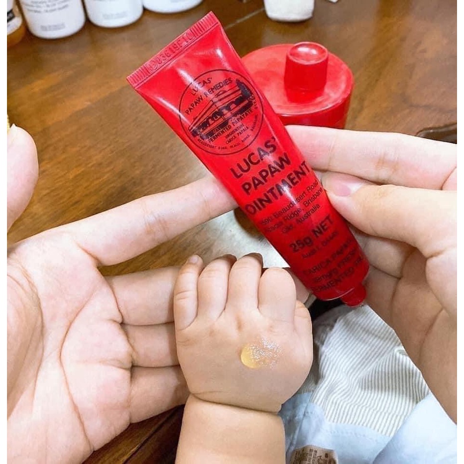 Kem đa năng đu đủ lucas papaw Úc tuýp 25g, hộp 75g làm dịu vết hăm, nẻ, bôi nốt côn trùng đốt, bôi hăm, dưỡng môi