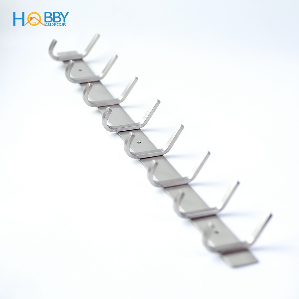 Thanh treo đồ 8 chấu HOBBY Home Decor 8TV137 Inox 304 không rỉ sét - loại khoan tường