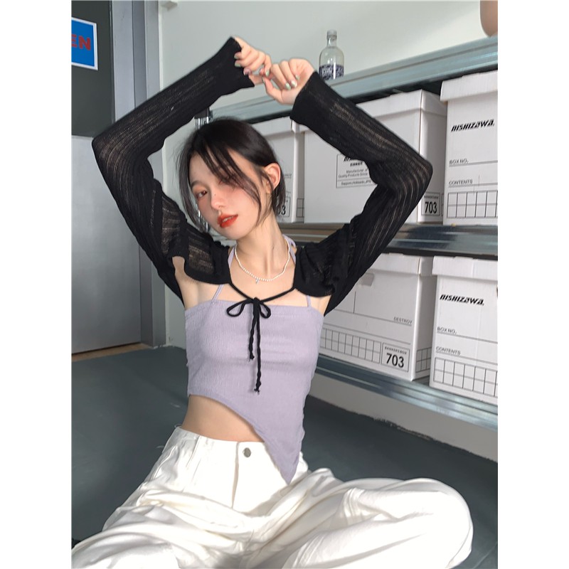 SET ÁO YẾM NỮ + ÁO KHOÁC LEN 1/2 DÀI TAY ULZZANG | BigBuy360 - bigbuy360.vn