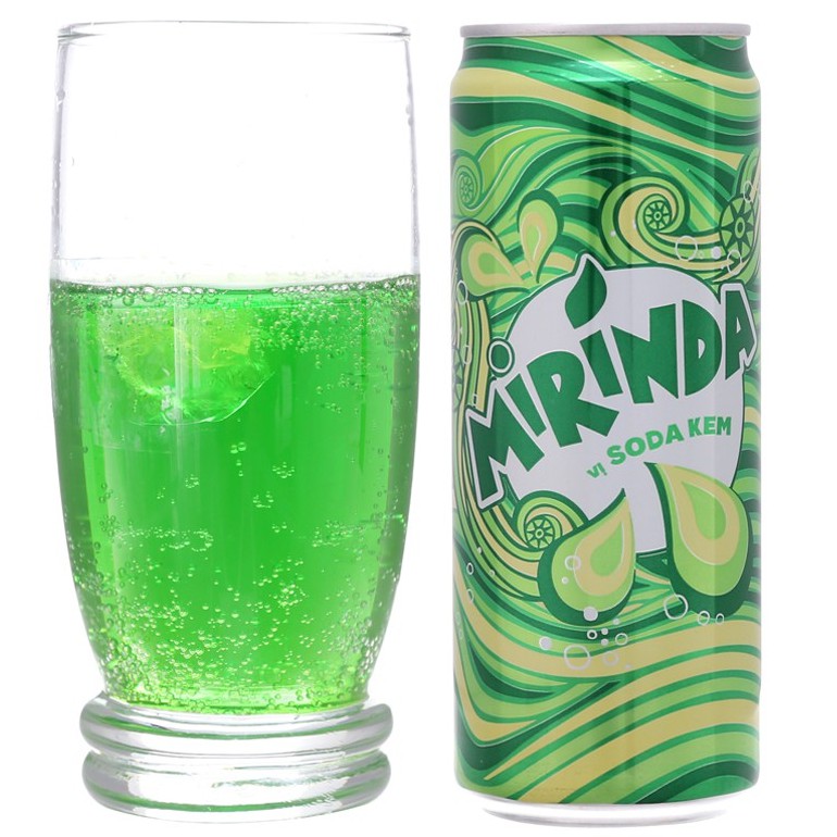 Lốc 6 lon nước ngọt Mirinda vị soda kem 330ml