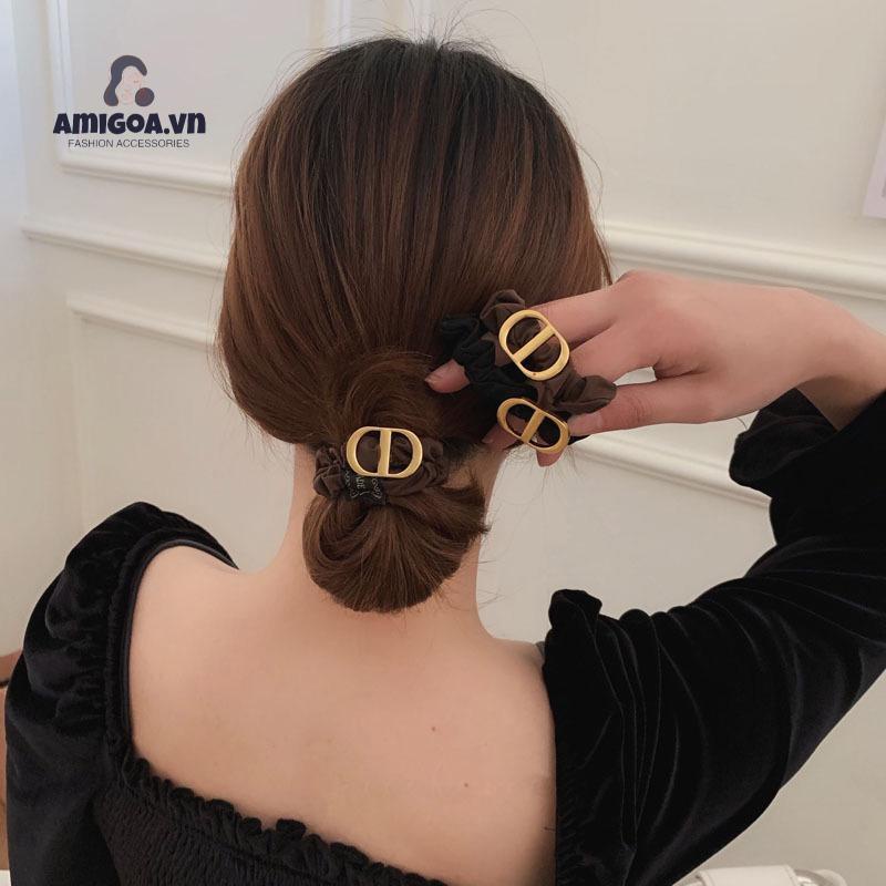 ✨✨Dây buộc tóc đuôi ngựa co giãn họa tiết hình học thời trang Hàn Quốc dành cho bạn nữ
