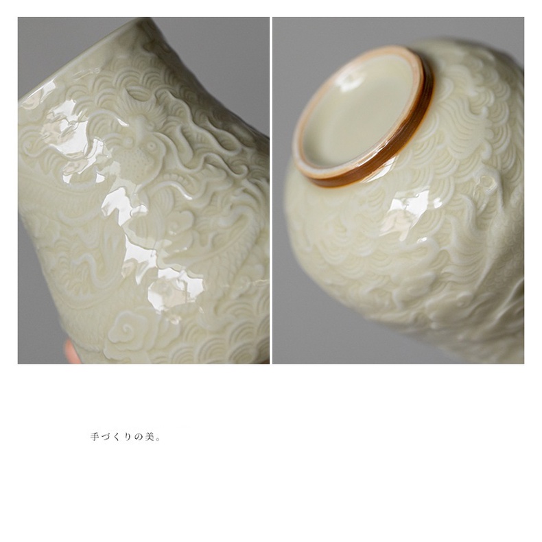 Bộ Dụng Cụ Pha Trà Đạo, Bộ Cung Nhãn Bằng Đồng Và Gỗ Mun Đen Kèm Hũ Đựng Khắc Chìm Long Phụng