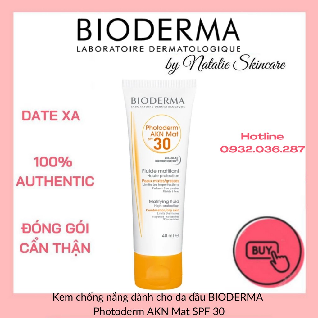 Kem chống nắng dành cho da dầu BIODERMA Photoderm AKN Mat SPF 30