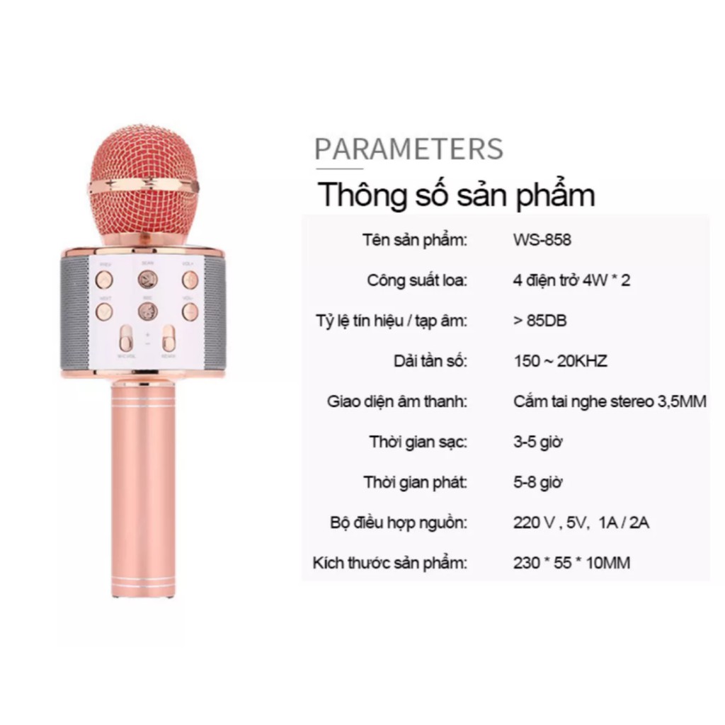 Micro Không Dây Bluetooth Bản Pro Nâng Cấp Âm Thanh Cực Hay Bảo Hành 12 Tháng