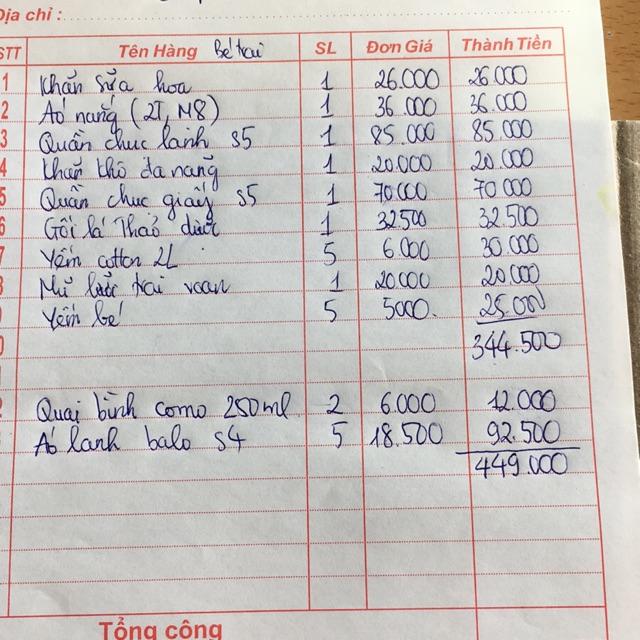 Đơn sơ sinh khách chọn