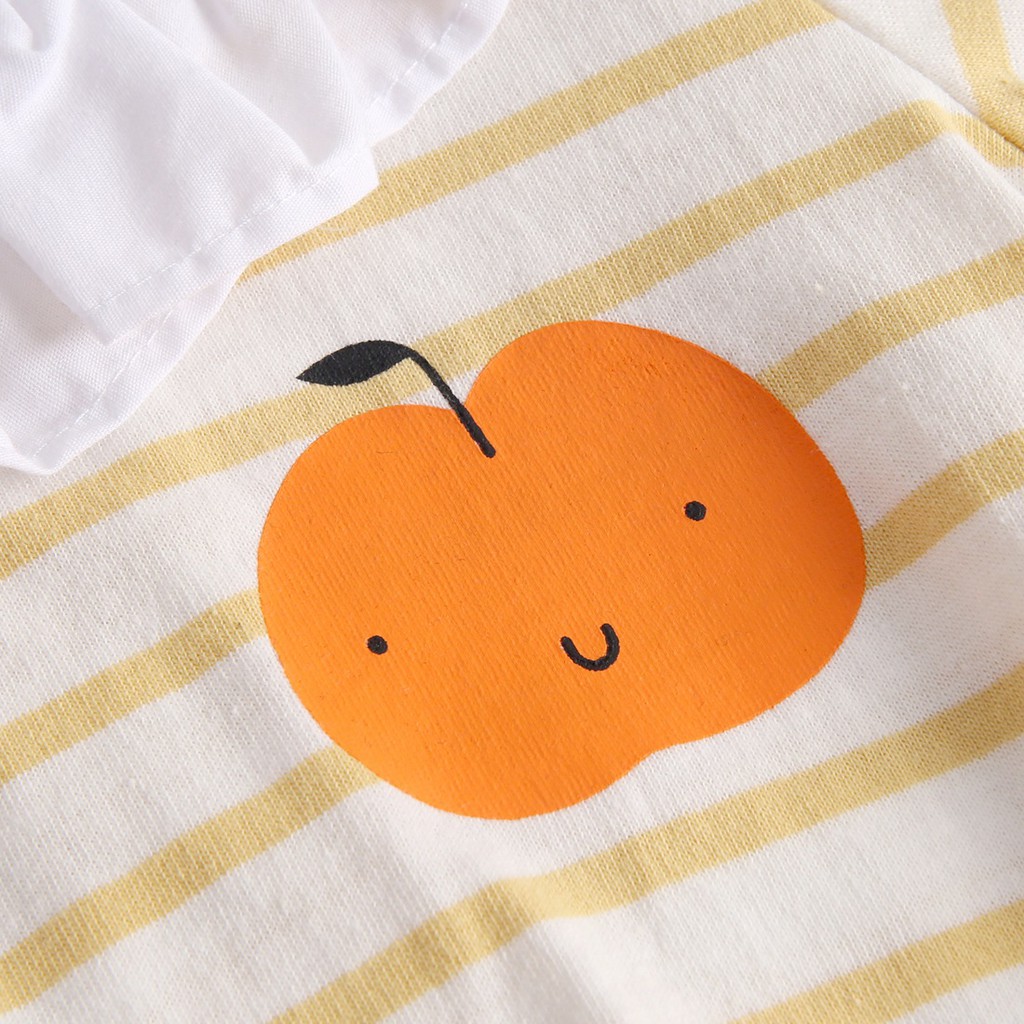 Áo Liền Quần Sanlutoz Dài Tay Họa Tiết Kẻ Sọc Hoạt Hình Thời Trang Cho Bé Gái Sơ Sinh