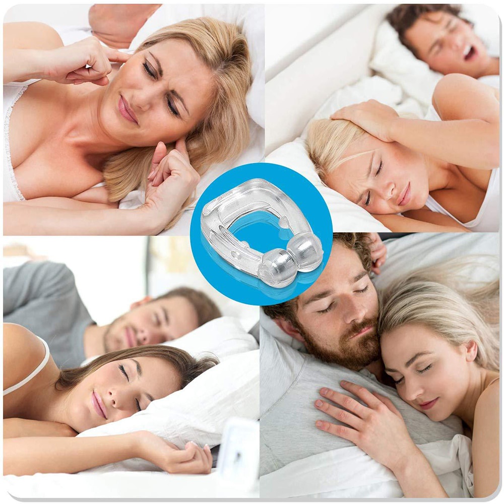 Bộ 4 Kẹp Mũi Chống Ngáy Bằng Silicone Có Nam Châm