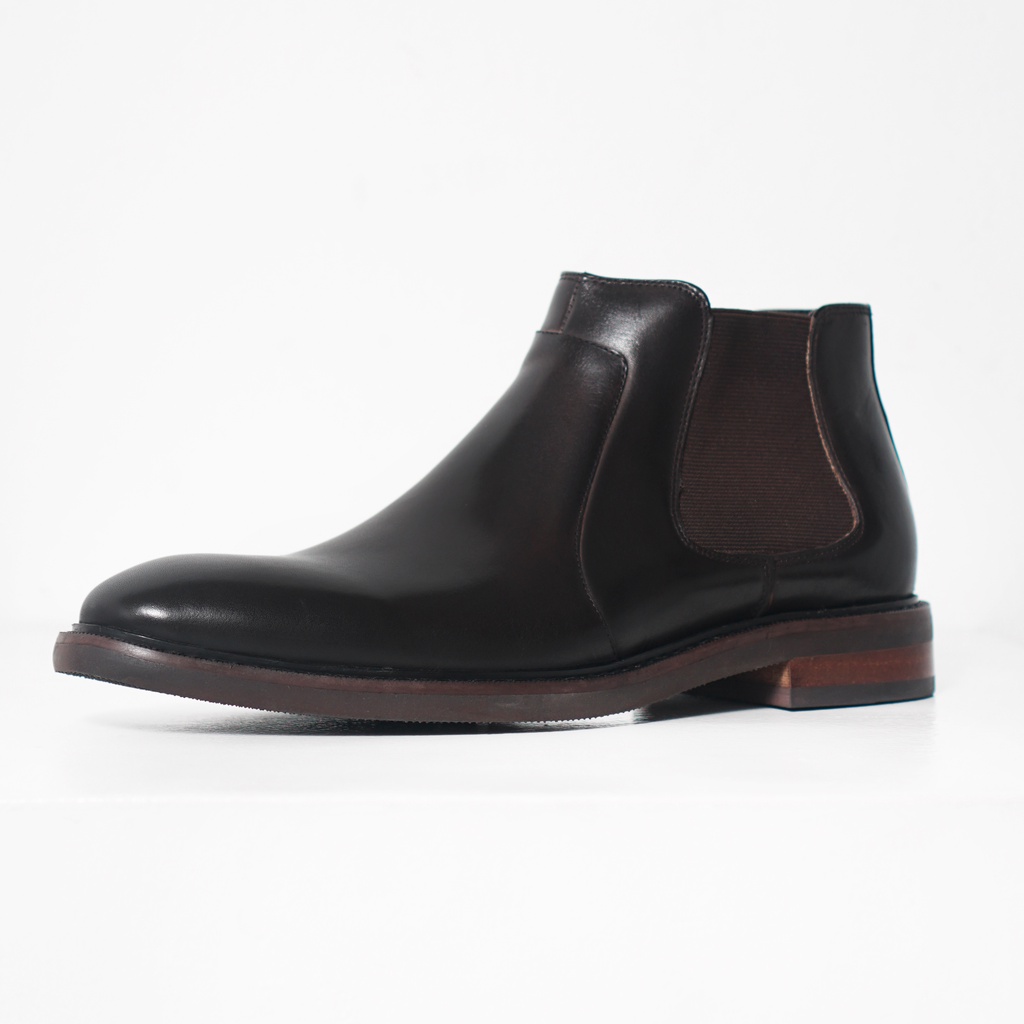 Giày chelsea boot cổ lửng màu nâu BF CHELSEA, giày boot nam da bò thật thương hiệu TONKIN
