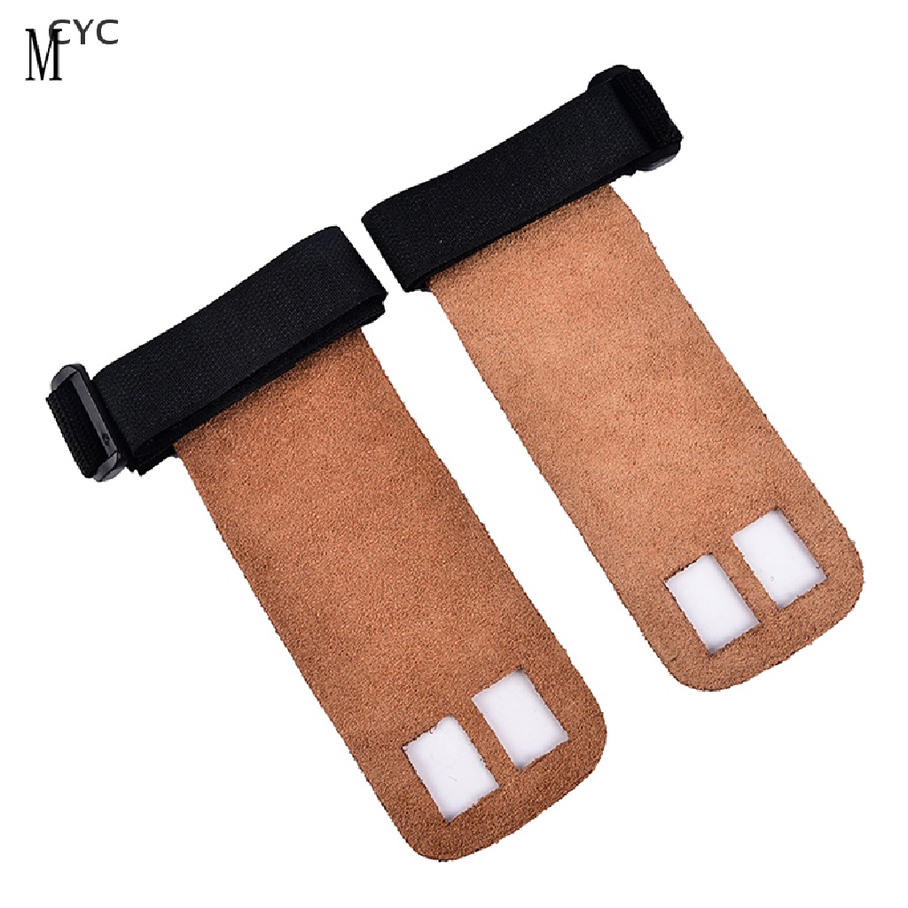 CYC 1 pair Grips crossfit gymnastics hand grip guard palm protectors glove Brown CY