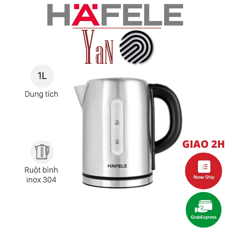 Ấm đun siêu tốc vỏ thép có thang đo nước 1L Hafele T-9017 / 535.43.730 2200W - Hàng chính hãng