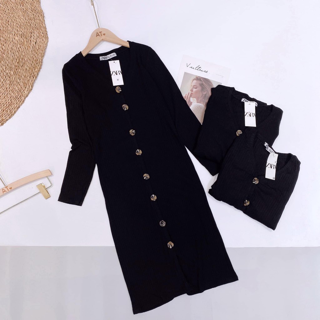 Váy len dáng dài khuy đá -hàng đẹp Quảng Châu