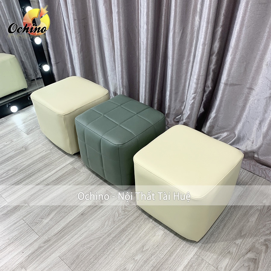 Đôn Hình Vuông Bọc Da Cao Cấp Mới dùng làm Ghế Sofa, Ghế Trang Điểm Siêu Đẹp ( Hình thật shop chụp)