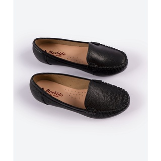 Giày Mọi Nữ Da Thật Chống Trơn Trượt Màu Đen