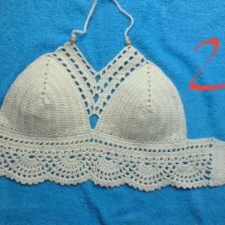 Áo croptop len móc