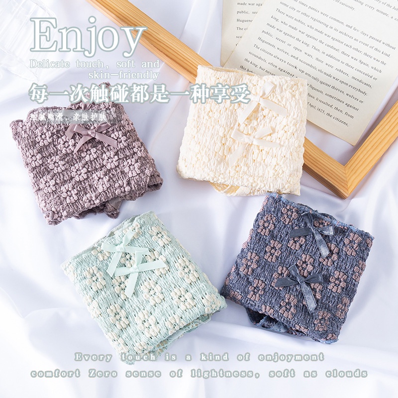 Quần Lót cotton Lưng Vừa Phối Ren Thoáng Khí Thoải Mái Cho Nữ