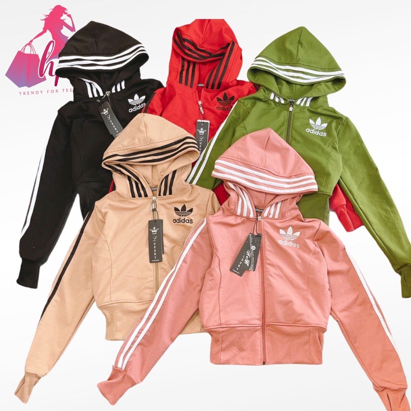 áo khoác nữ lửng thun cotton thêu phối sọc mới 2021 | BigBuy360 - bigbuy360.vn