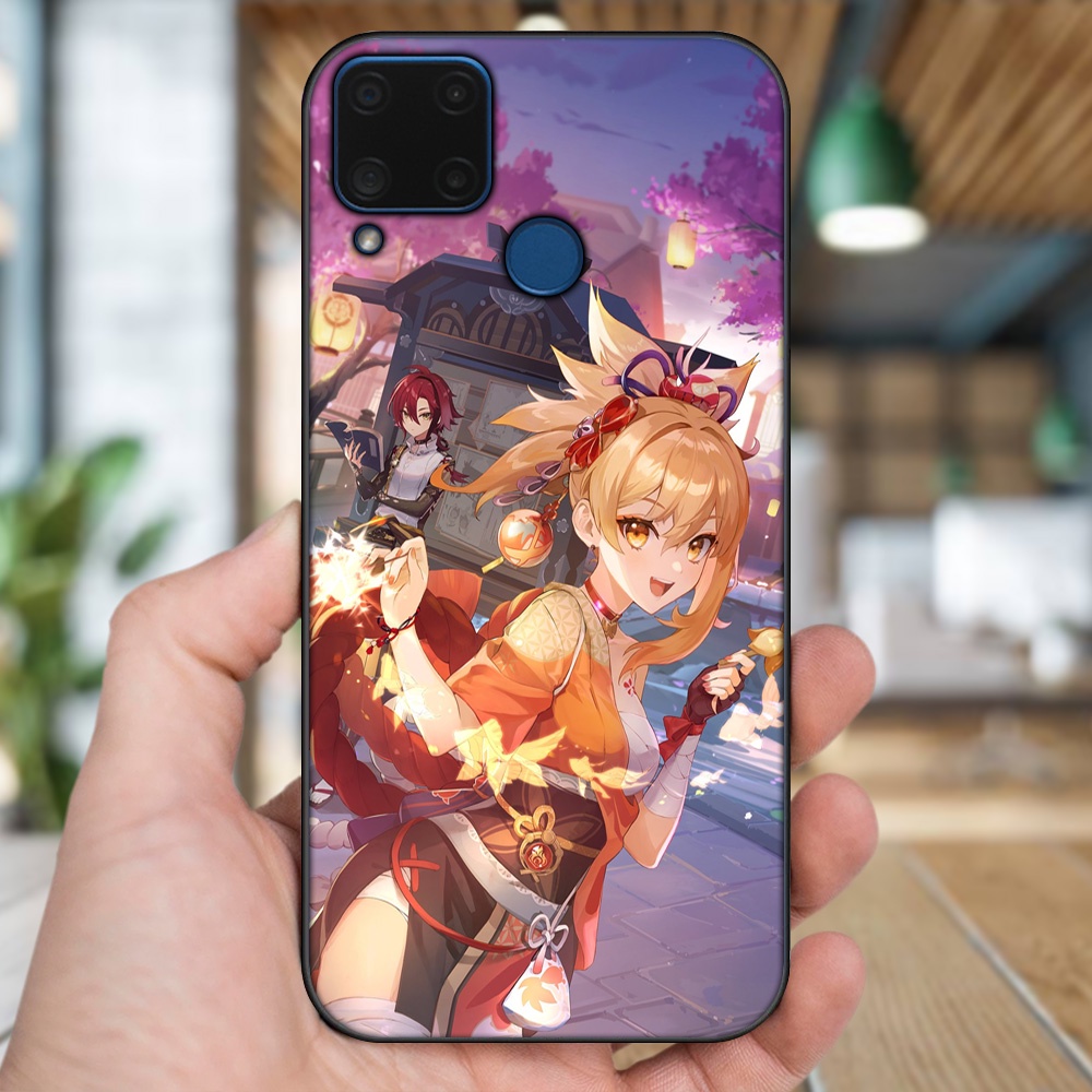 Ốp lưng Realme C15 viền đen in hình Yoimiya Genshin Impact