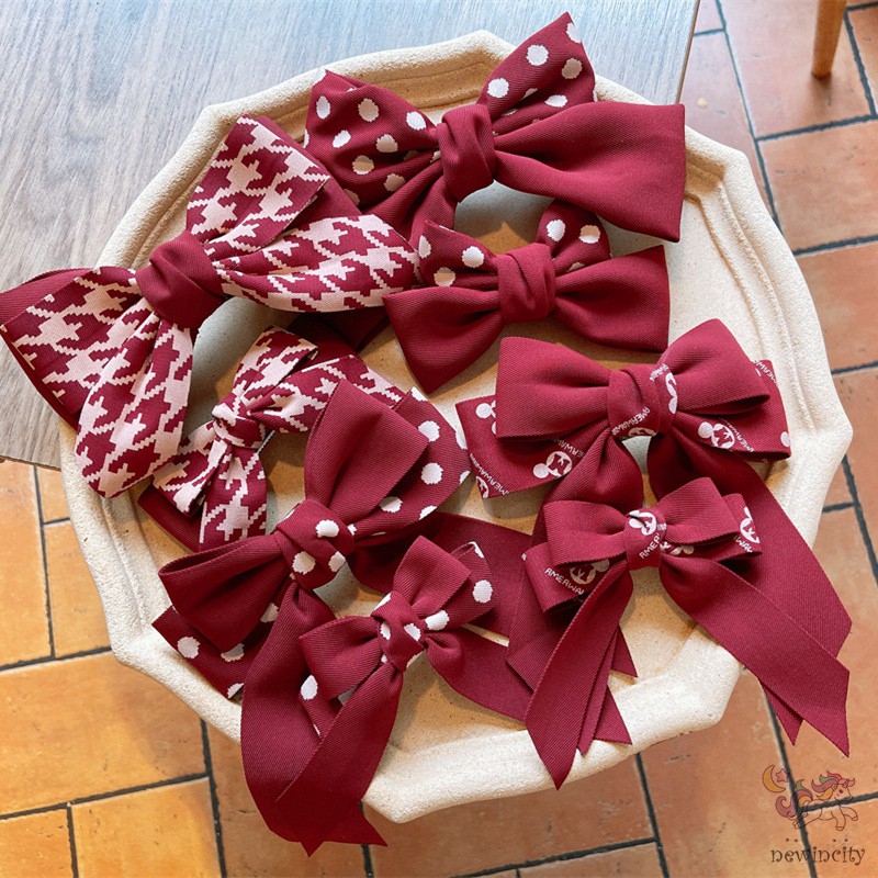 Kẹp tóc đính nơ vải satin thời trang thanh lịch cho bé gái