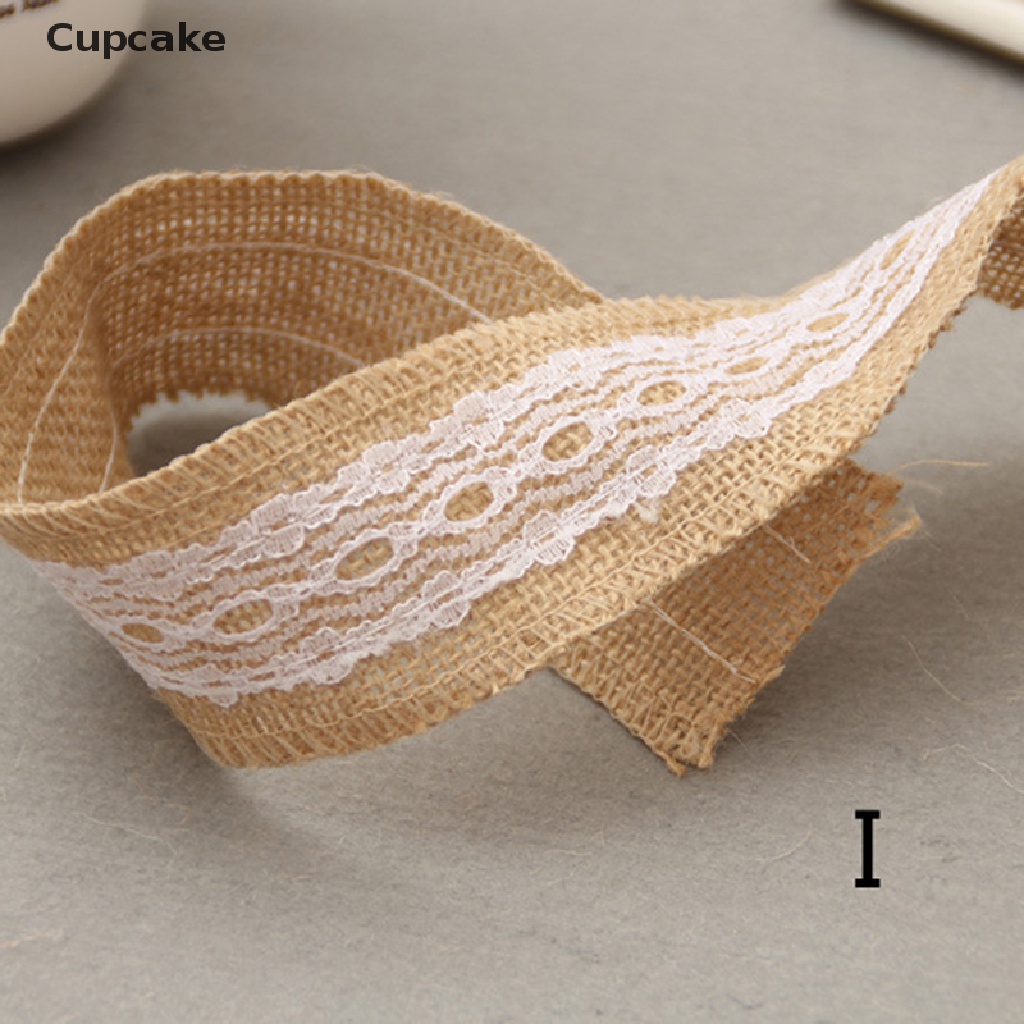 Cupcake 2M Wedding Lace Burlap Garland Hessian Ribbon Christmas Gifts Bottle Roll Rustic Decor VN