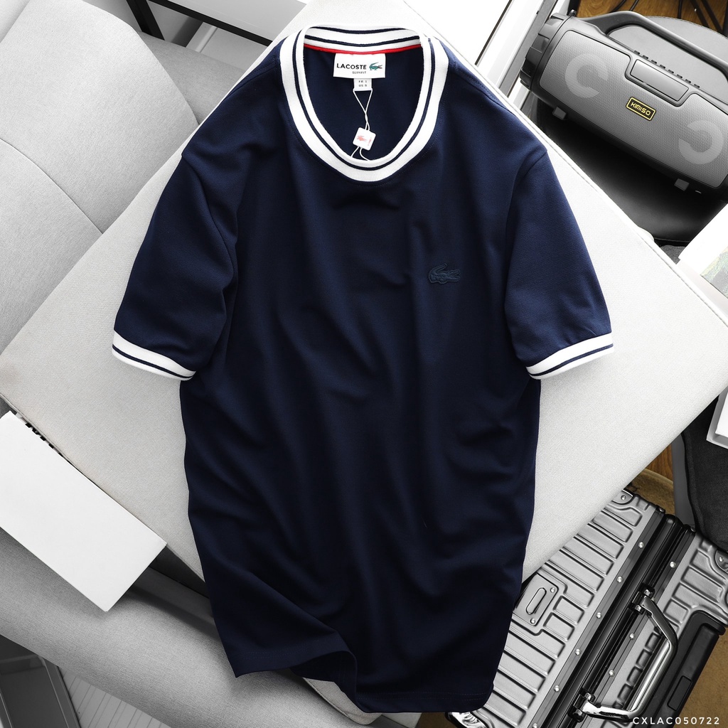 Áo thun nam, áo phông nam thời trang phối sọc, vái polo hạt pique xịn mịn 50722