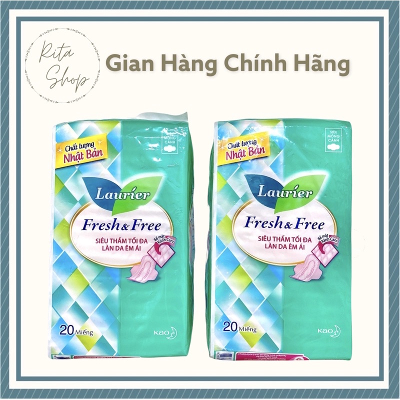 Băng vệ sinh Laurier Fresh&Free ban ngày siêu mỏng cánh 20 miếng