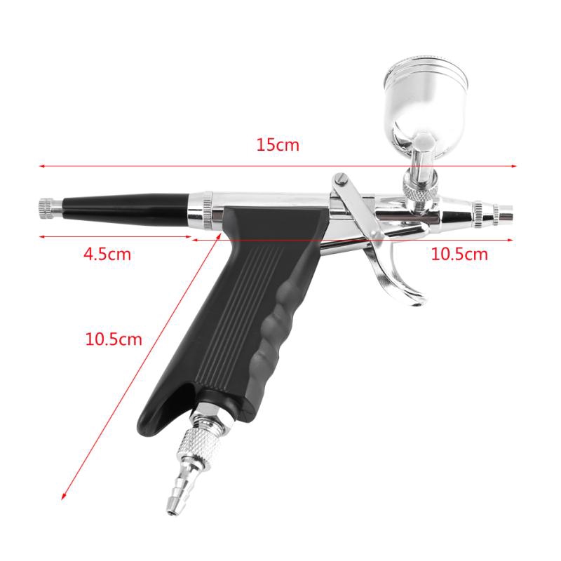 RRIAN  Multi-Purpose 2 Cups Side Feed Spray Trigger Airbrush for Art Painting 166