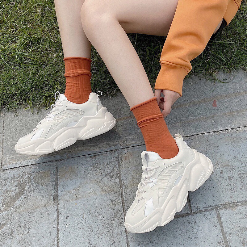 Giày thể thao nữ da PU,Giày Nữ Ulzzang Thể Thao Độn Đế Cao 5cm kiểu dáng cực trẻ trung năng động | BigBuy360 - bigbuy360.vn