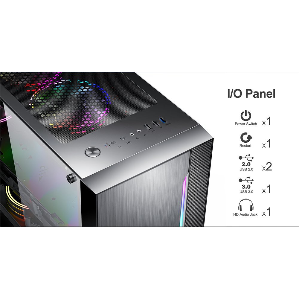 CASE XIGMATEK GEMINI (MINI TOWER) PREMIUM M-ATX, RGB STRIP